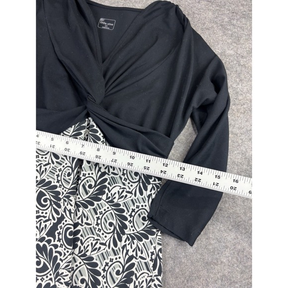 Title Nine Amelia Dress, Black 3/4 Sleeve Twist Front Paisley Athletic Womens XS - Picture 5 of 8
